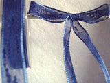 R2057 16mm Dusky Royal Blue Feather Sheer Ribbon. Wire Edge, Berisfords - Ribbonmoon