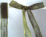 R2066 15mm Cypress Green Feather Sheer Ribbon. Wire Edge, Berisfords - Ribbonmoon