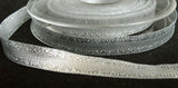 R2094 10mm Metallic Silver Lurex Ribbon with Patterned Borders - Ribbonmoon