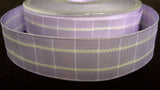 R2117 25mm Lilac and White Polyester Gingham Ribbon by Berisfords - Ribbonmoon