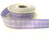 R2117 25mm Lilac and White Polyester Gingham Ribbon by Berisfords