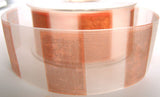 R2148 40mm Pearl Sheer Ribbon with a Metallic Copper Band Print - Ribbonmoon