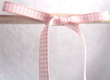 R2189 5mm Pale Pink and White Gingham Ribbon - Ribbonmoon