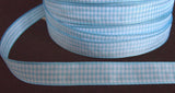 R2200 12mm Sky Blue and White Gingham Ribbon - Ribbonmoon