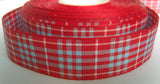 R2207 24mm Red, Blue and White Tatan Ribbon - Ribbonmoon