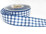 R2210 25mm Blue and White Gingham Ribbon