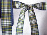 R2214 25mm Navy, Green, White and Yellow Tartan Ribbon - Ribbonmoon