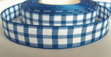 R2232 16mm Royal Blue and White Gingham Ribbon - Ribbonmoon