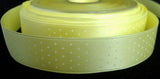 R2269 22mm Primrose Satin Ribbon with a Polka Dot Print - Ribbonmoon