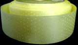 R2271 38mm Primrose Satin Ribbon with a Polka Dot Design - Ribbonmoon