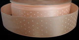 R2272 22mm Peach Satin Ribbon with a Polka Dot Print - Ribbonmoon