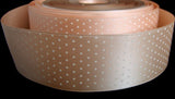 R2276 38mm Peach Satin Ribbon with a Polka Dot Print - Ribbonmoon