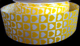 R2277 36mm Deep Yellow and Grey Printed Satin Love Heart Ribbon - Ribbonmoon