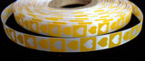 R2278 10mm Sun Yellow and White Printed Satin Love Heart Ribbon - Ribbonmoon