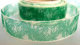 R2319 17mm Ivory and Parakeet Green Sheer Ribbon - Ribbonmoon