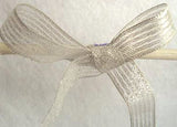 R2384 17mm Metallic Silver Stripe and Sheer Ribbon - Ribbonmoon