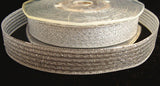R2384 17mm Metallic Silver Stripe and Sheer Ribbon - Ribbonmoon