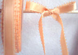 R2388 11mm Peach Melba Satin Ribbon with a Picot Feather Edge - Ribbonmoon