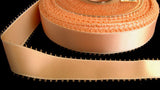 R2389 23mm Peach Melba Satin Ribbon with a Picot Feather Edge - Ribbonmoon