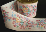 R2420 73mm Flowery Ribbon, 100% Cotton - Ribbonmoon