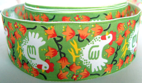 R2448 40mm Easter Chick Design Ribbon, Wire Edge - Ribbonmoon
