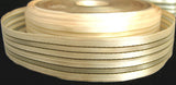 R2463 25mm Cream Satin, Organdie and Metallic Striped Ribbon, Wired - Ribbonmoon