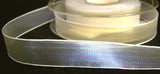 R2490 15mm White and Iridescent Mother of Pearl Translucent Ribbon - Ribbonmoon