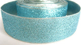 R2513 36mm Reversible Metallic Silver and Blue Shot Woven Ribbon - Ribbonmoon