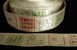 R2293 25mm Silver-Grey-Mixed Retro Millenium"2000"Printed Satin Ribbon