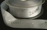 R2294 26mm Grey and Silver Year 2000 Milenium "Retro" Printed Ribbon