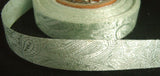 R2527 15mm Tonal Ice Mint Paisley Design Woven Jacquard Ribbon - Ribbonmoon