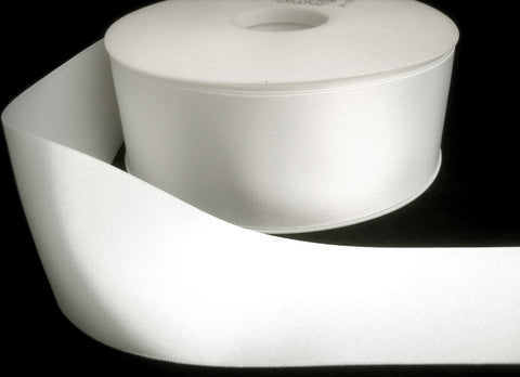 R0198 10mm White Double Faced Satin Ribbon by Berisfords - Ribbonmoon