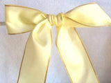 R2541 40mm Primrose and Gold Edge Taffeta Ribbon - Ribbonmoon