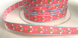 R2552 11mm Pink Flowery Ribbon, 100% Cotton - Ribbonmoon