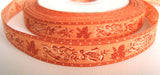 R2555C 18mm Apricot Musical Instrument and Grape Design Cotton Ribbon - Ribbonmoon