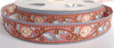 R2565 15mm 100% Cotton Flower Design Ribbon - Ribbonmoon