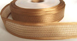 R5919 26mm Light Brown Woven Sheer Ribbon. Wire Edge - Ribbonmoon