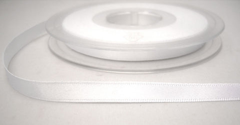 R2638 7mm White Double Face Satin Ribbon by Berisfords
