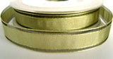 R2704 16mm Sage Green Translucent Polyester Ribbon,Black Sheer Stripes - Ribbonmoon