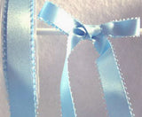 R2711 15mm Cornflower Blue Double Satin Ribbon with Picot Feather Edges - Ribbonmoon