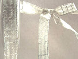 R2713 16mm Clear Sheer and Metallic Silver Check Ribbon - Ribbonmoon