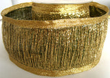 R2730 70mm Green and Metallic Gold Tinsel Weave Ribbon - Ribbonmoon