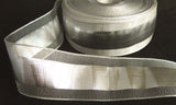 R2736 40mm Metallic Silver Lurex Ribbon with Mesh Borders - Ribbonmoon