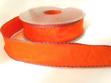 R2741 25mm Orange Ribbon with Purple Blue and Orange Banded Borders