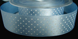 R2771 25mm Cornflower Blue Polka Dot Print Satin Ribbon by Berisfords - Ribbonmoon