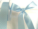 R2771 25mm Cornflower Blue Polka Dot Print Satin Ribbon by Berisfords - Ribbonmoon