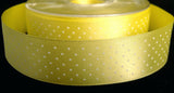 R2778 25mm Lemon Polka Micro Dot Printed Satin Ribbon by Berisfords