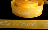 R2790 39mm Sunshine Yellow Happy Easter Printed Ribbon - Ribbonmoon