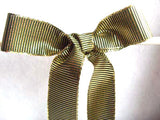 R3207 28mm Forest Green and Metallic Gold Grosgrain Ribbon - Ribbonmoon