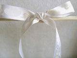 R3229 15mm White Tonal Printed Love Heart  and Bow Satin Ribbon - Ribbonmoon